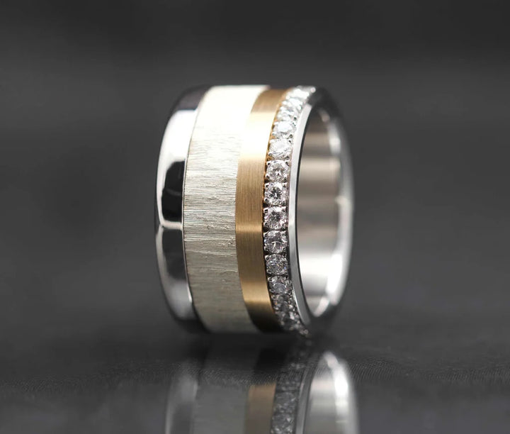 Anneau (deux tiers) en argent 925 « Froissé » pour bague mood interchangeable