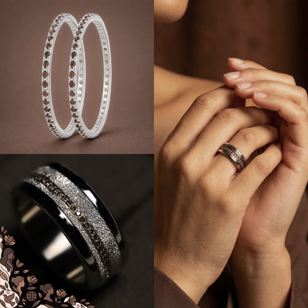 💍 Anneau (mini) "Aura Ambre" Aura en argent 925 serti de zircons bruns