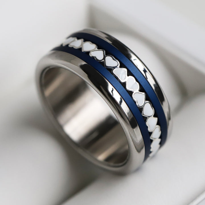 🧿 Pack de 2 minis en aluminium bleu marine,  pour bague mood interchangeable