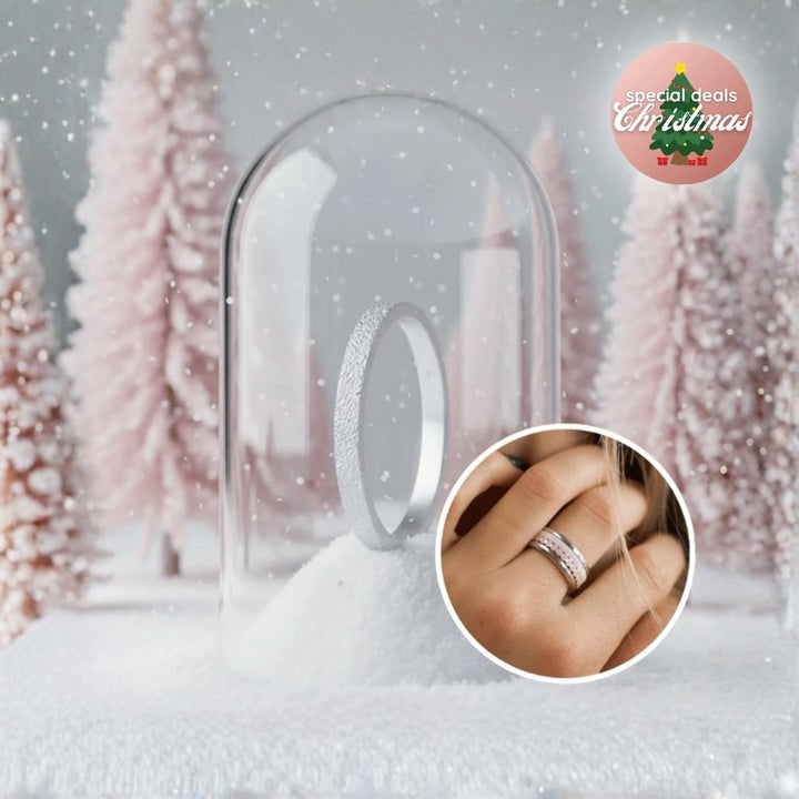 Inner ring (Medium addon) in 925 silver "Eternal snow" for interchangeable mood ring - 20 years special