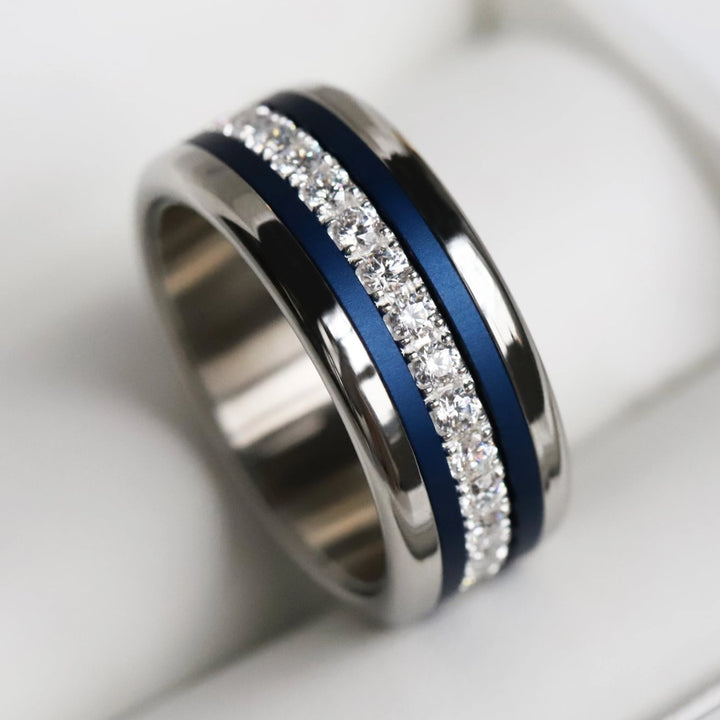 🧿 Pack de 2 minis en aluminium bleu marine,  pour bague mood interchangeable