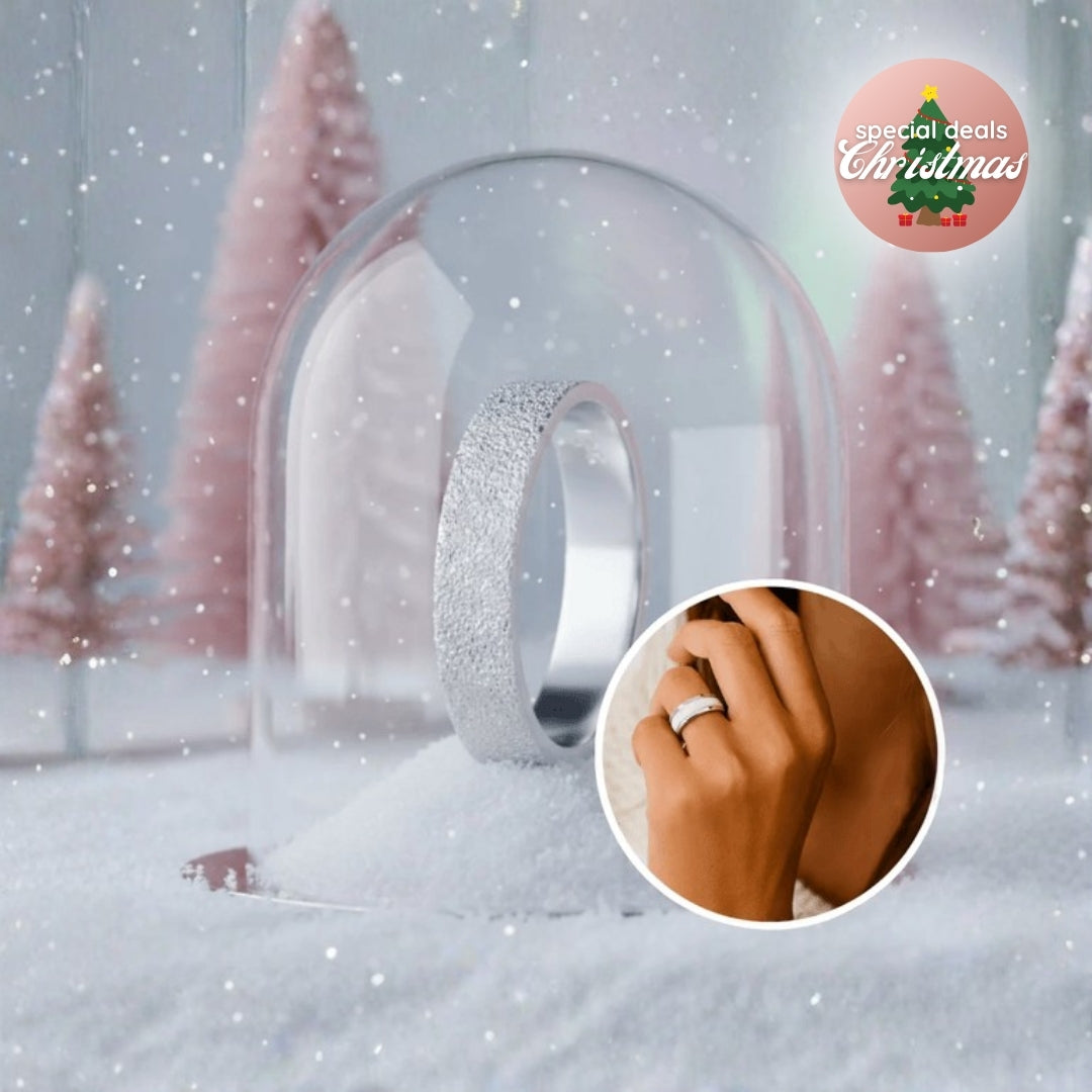 Inner ring (2/3 addon) in 925 silver "Eternal snow" for interchangeable mood ring - 20 years special