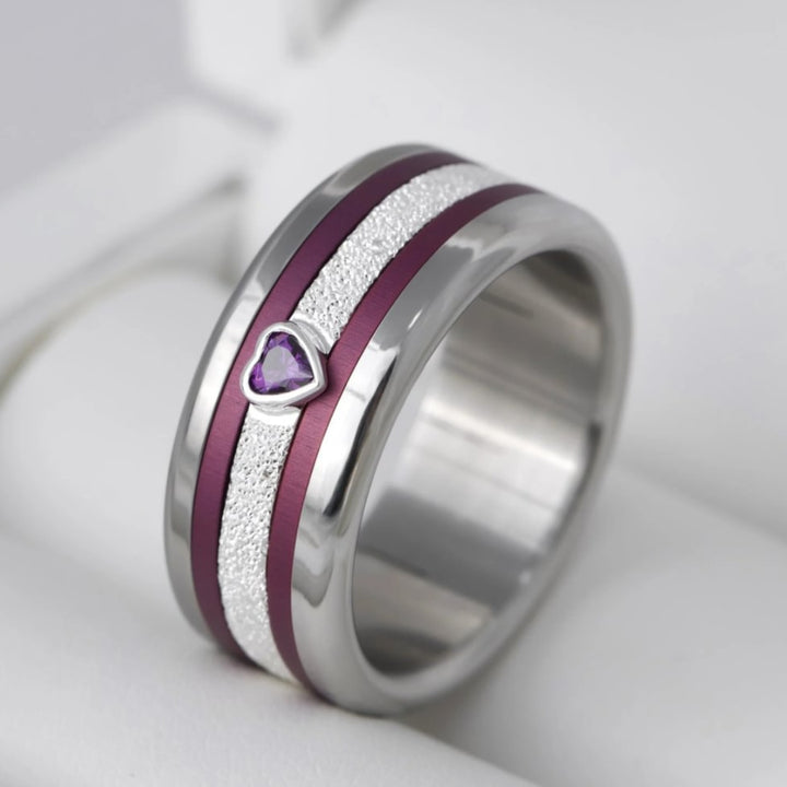 🐙 Set of 2 mini addons in aubergine aluminium, for interchangeable mood ring