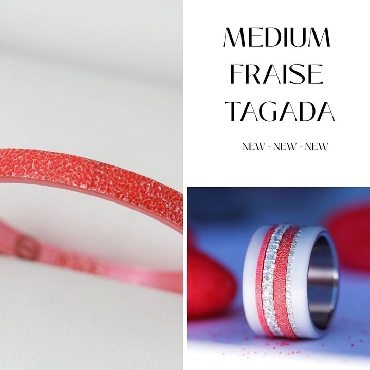 🍓 Anneau (medium) en argent 925 "Tagada" finition rose intense pour bague mood interchangeable