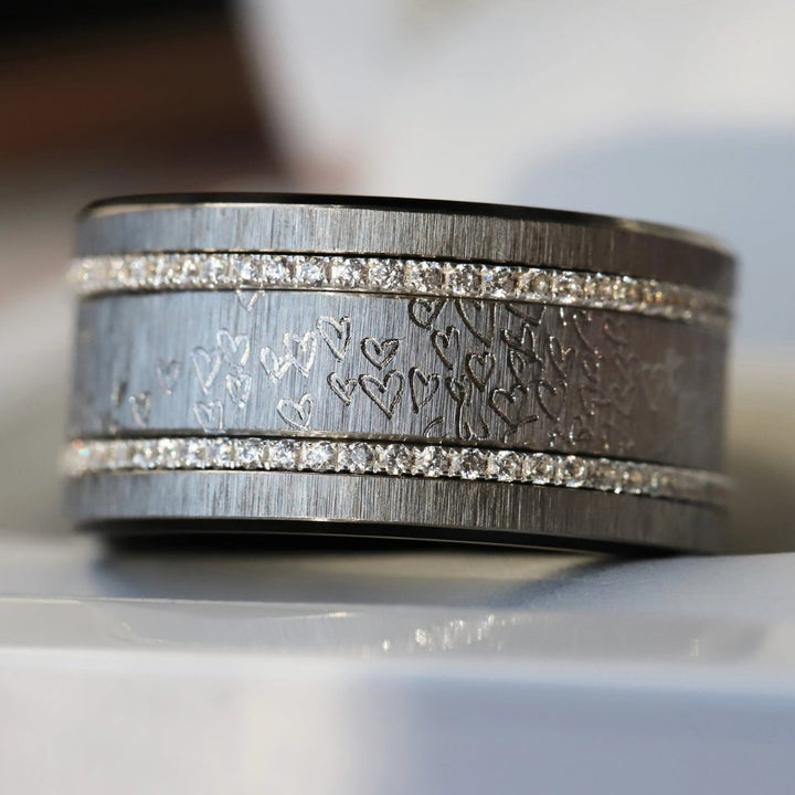 Set of 2 Inner rings (Mini addons) "Mini Aura Authentic" 925 silver set with zircons for interchangeable mood ring