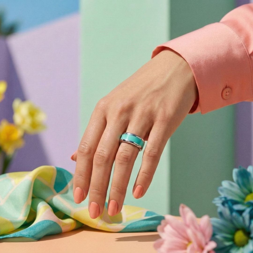 Bague swiss made "mood morphose" avec anneau interchangeable