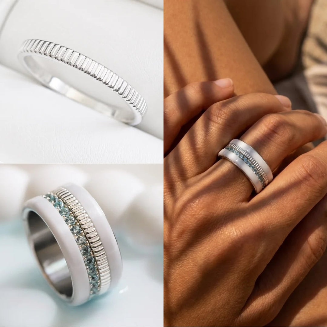 Anneau (medium) "Kaori Pure" en argent poli pour bague mood interchangeable