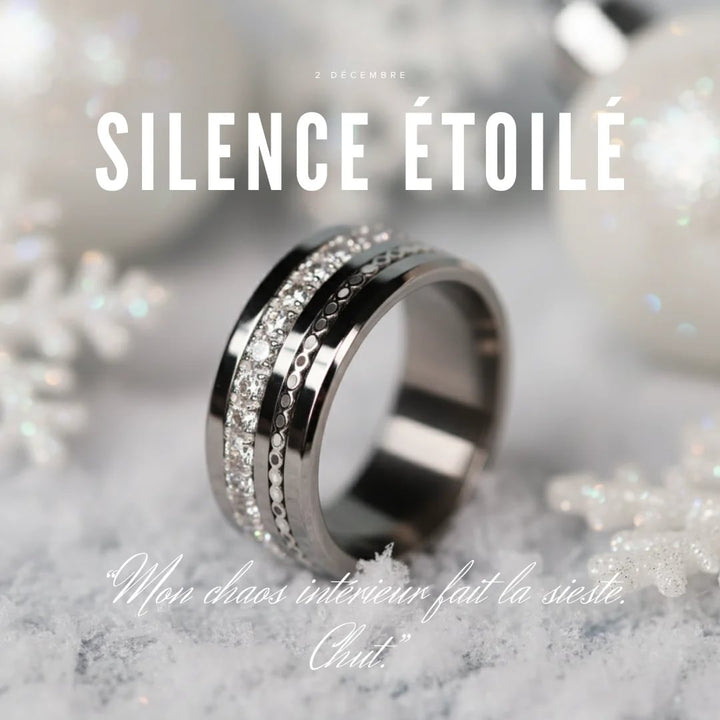 02 🎁 Inner ring (mini addon) "Starry silence" in silver with enamel coating