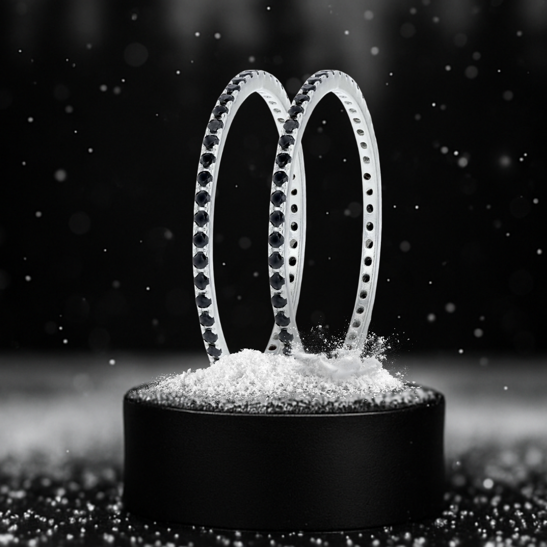 🖤🖤 Pack de 2 addons (mini) "Mini Aura Obscura" en argent 925 serti de zircons noirs pour bague mood interchangeable