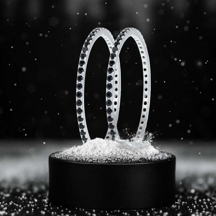 🖤🖤 Pack de 2 addons (mini) "Mini Aura Obscura" en argent 925 serti de zircons noirs pour bague mood interchangeable