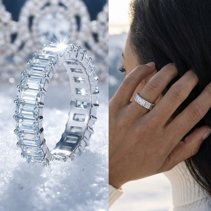 💍 Innenring (2/3 Addon) „Auraline“ aus 925er Silber mit Zirkonia Steinen besetzt