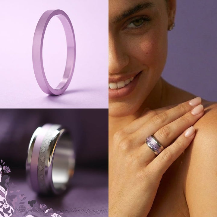 Anneau (addon medium) en aluminium belipastel pour bague mood interchangeable