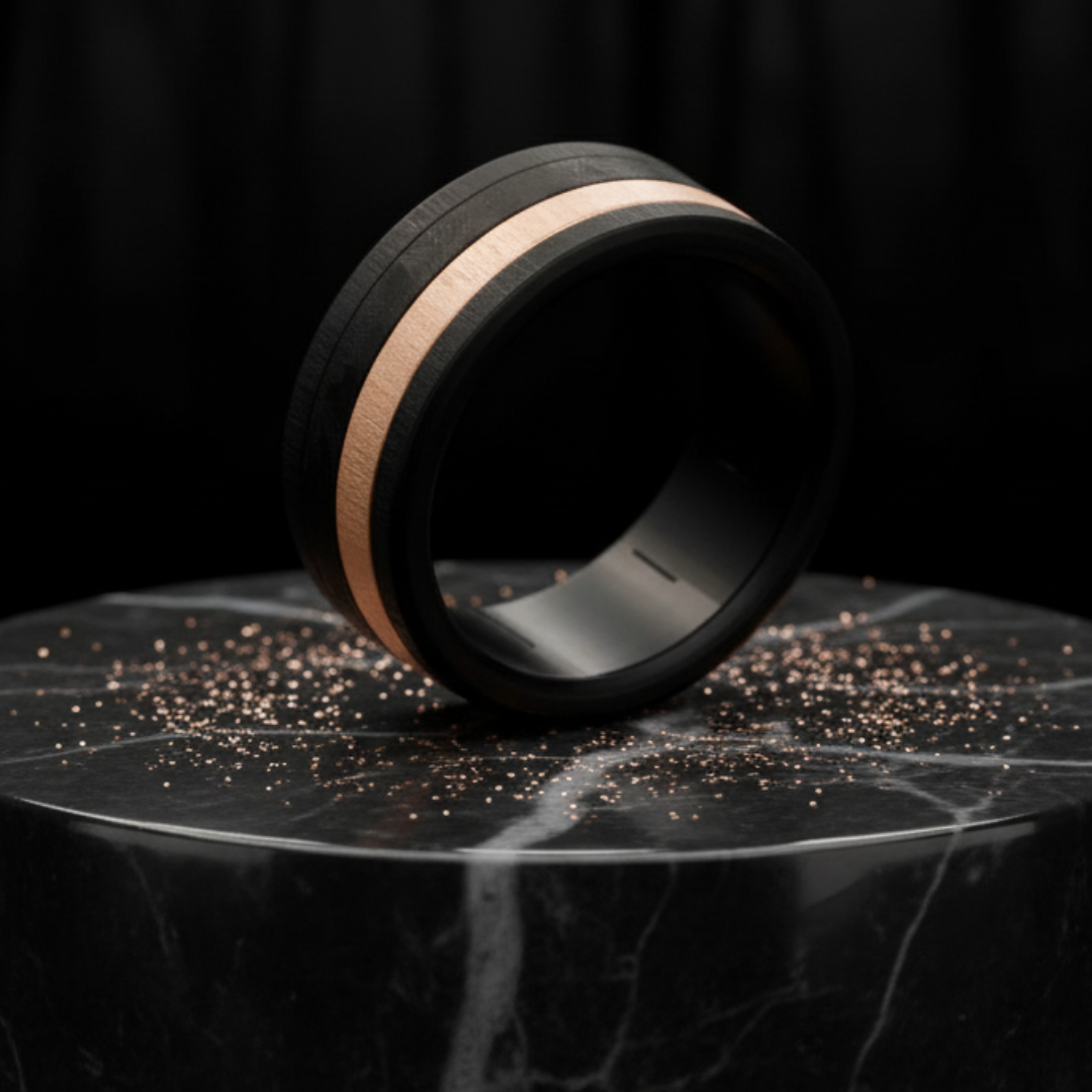 Bague mood complète Volcan en acier inoxydable noir haut de gamme | bague mood interchangeable pour homme et femme