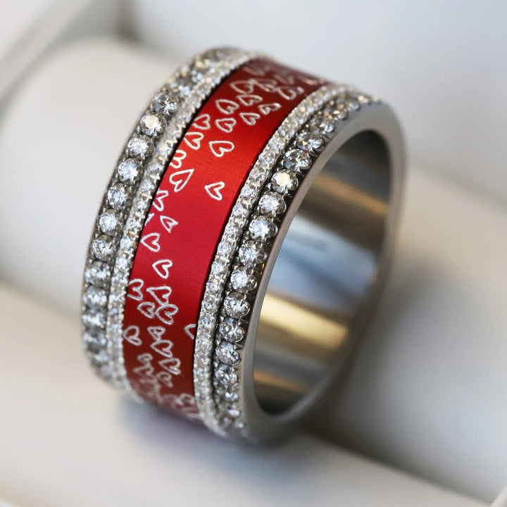 Set of 2 Inner rings (Mini addons) "Mini Aura Authentic" 925 silver set with zircons for interchangeable mood ring