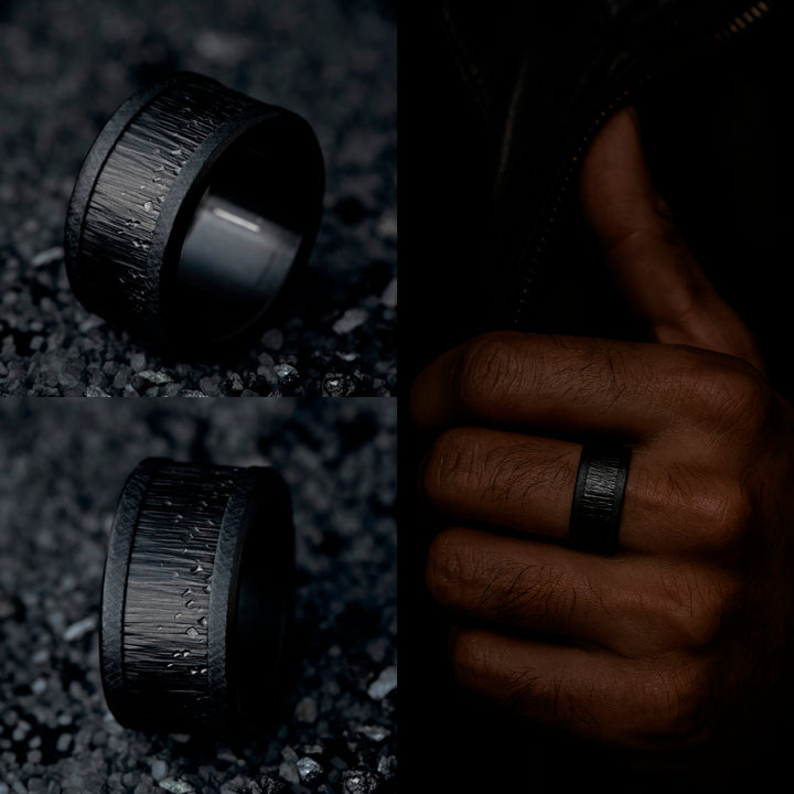 mood ring "Black Oak" in steel