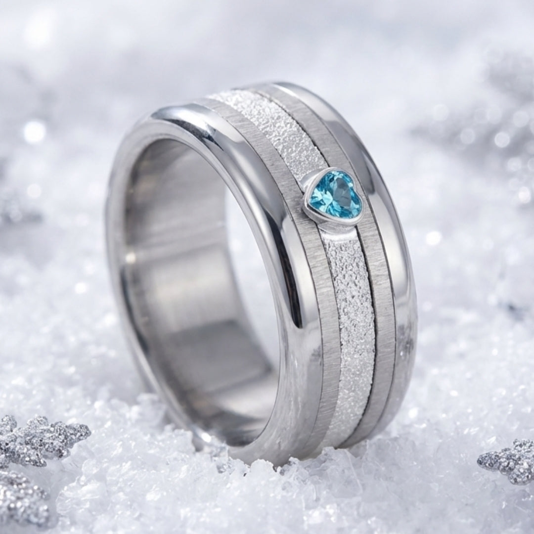 Mini addon in wrinkled steel for interchangeable mood ring