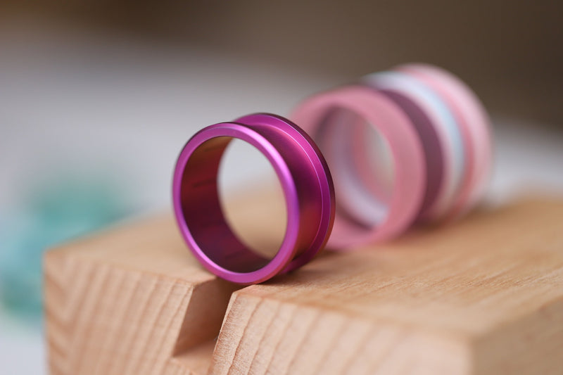 Ring-Set Herbst mit smaragdgrüner-türkis Fassung - Auswechselbarer mood Ring