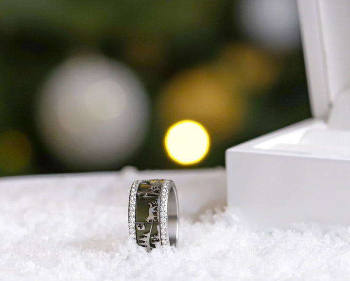 Anneau (addon) en acier découpé, Motifs Suisses, Chiens