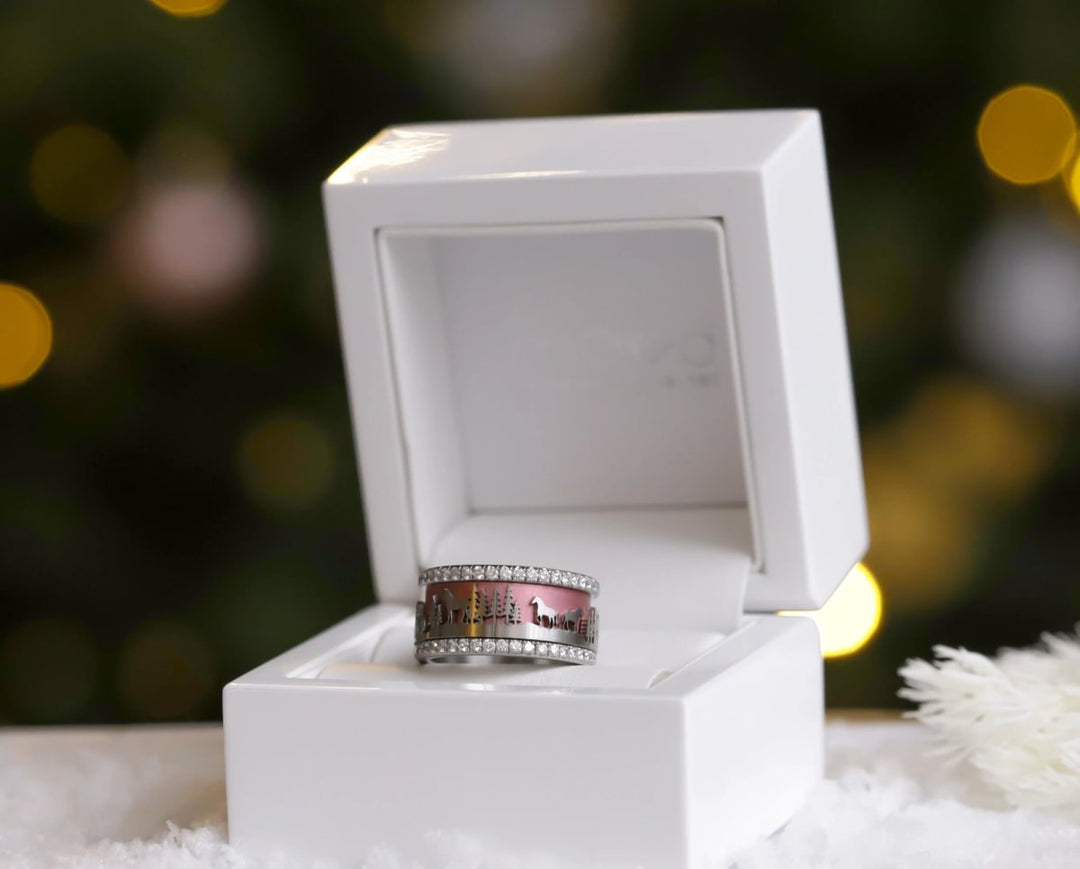 Anneau (addon) en acier découpé, Motifs suisses, Cheval