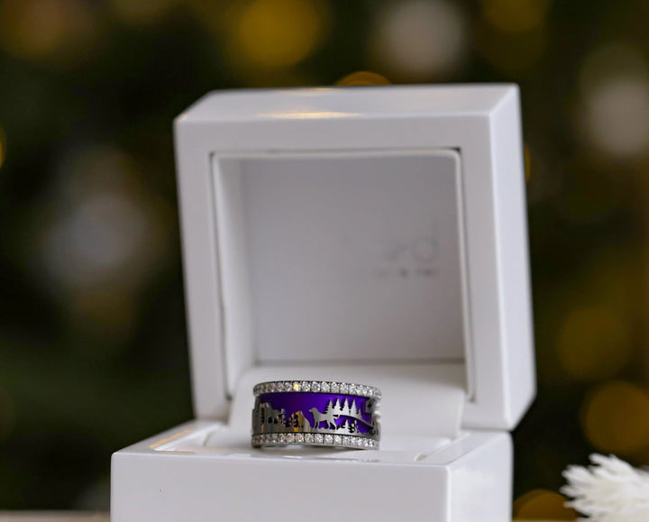 Anneau (addon) en acier découpé, Motifs Suisses, Chiens