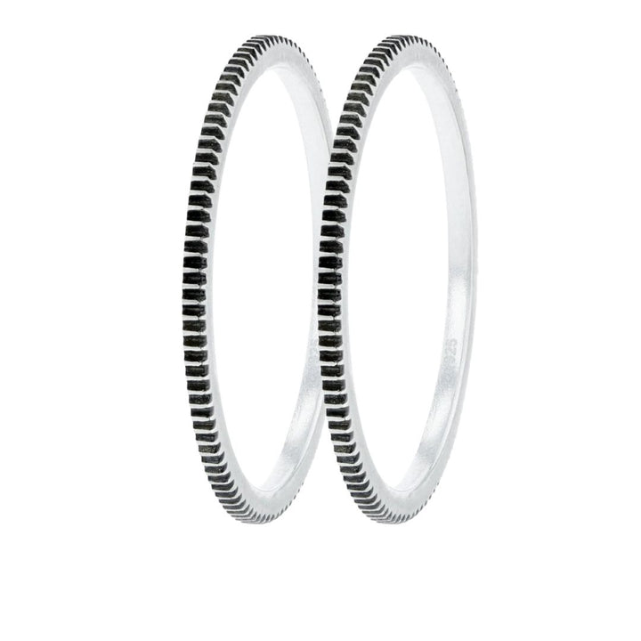 Anneau (mini) en argent 925 oxydé "Oria" pour bague mood interchangeable