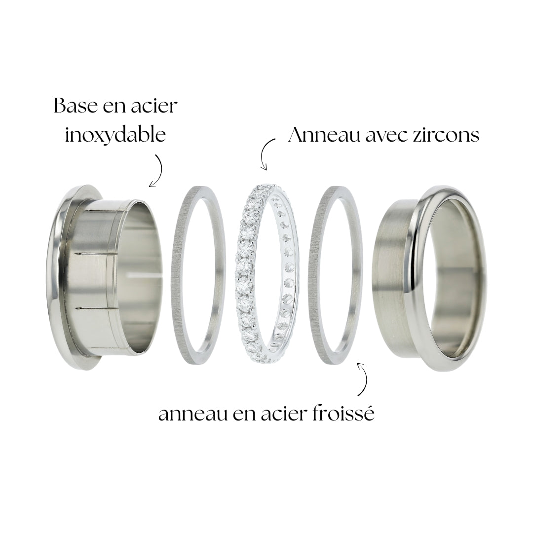 Auswechselbarer mood Ring "Sommererinnerung" aus 925er Silber und Zirkonia Steine [limitierte Auflage von 200 Stück]