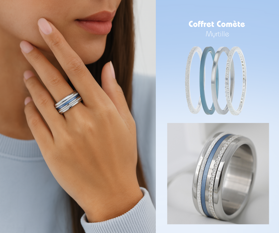 [Offre d'automne] Pack de 4 anneaux  mood "Astral mini" pour bague mood interchangeable