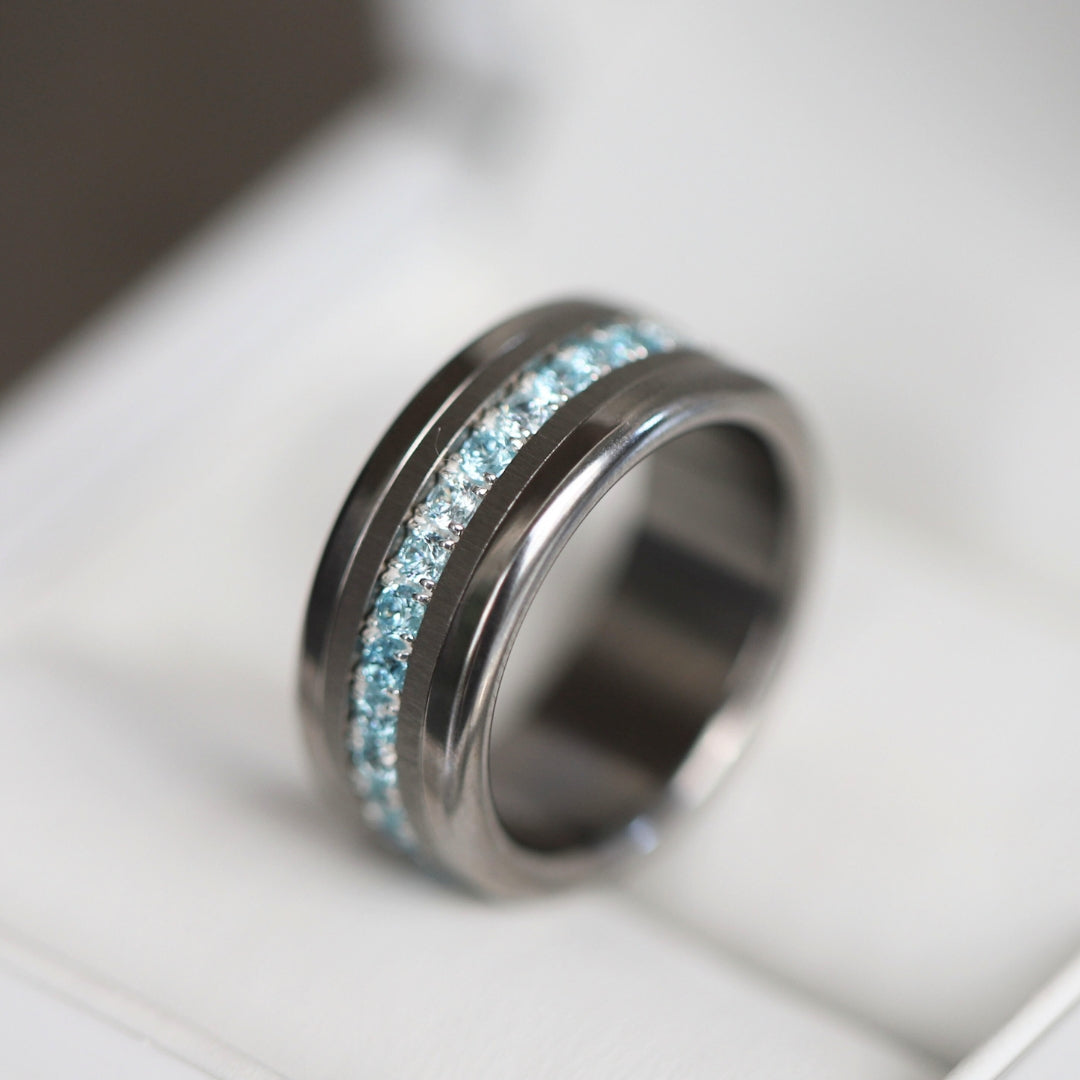 Auswechselbarer mood Ring "Sommererinnerung" aus 925er Silber und Zirkonia Steine [limitierte Auflage von 200 Stück]