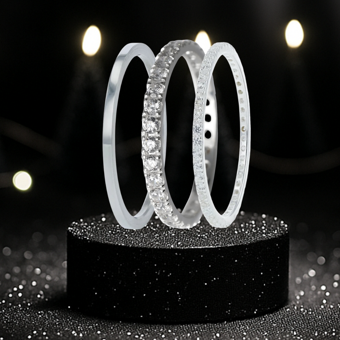  Pack Aura Authentique et acier poli (3 anneaux pour bague mood)