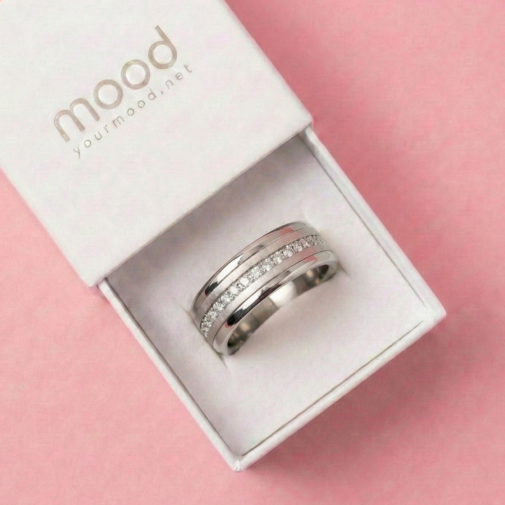 Bague Mood "Nuit d’Hiver" – Argent 925 & Zircons Interchangeable