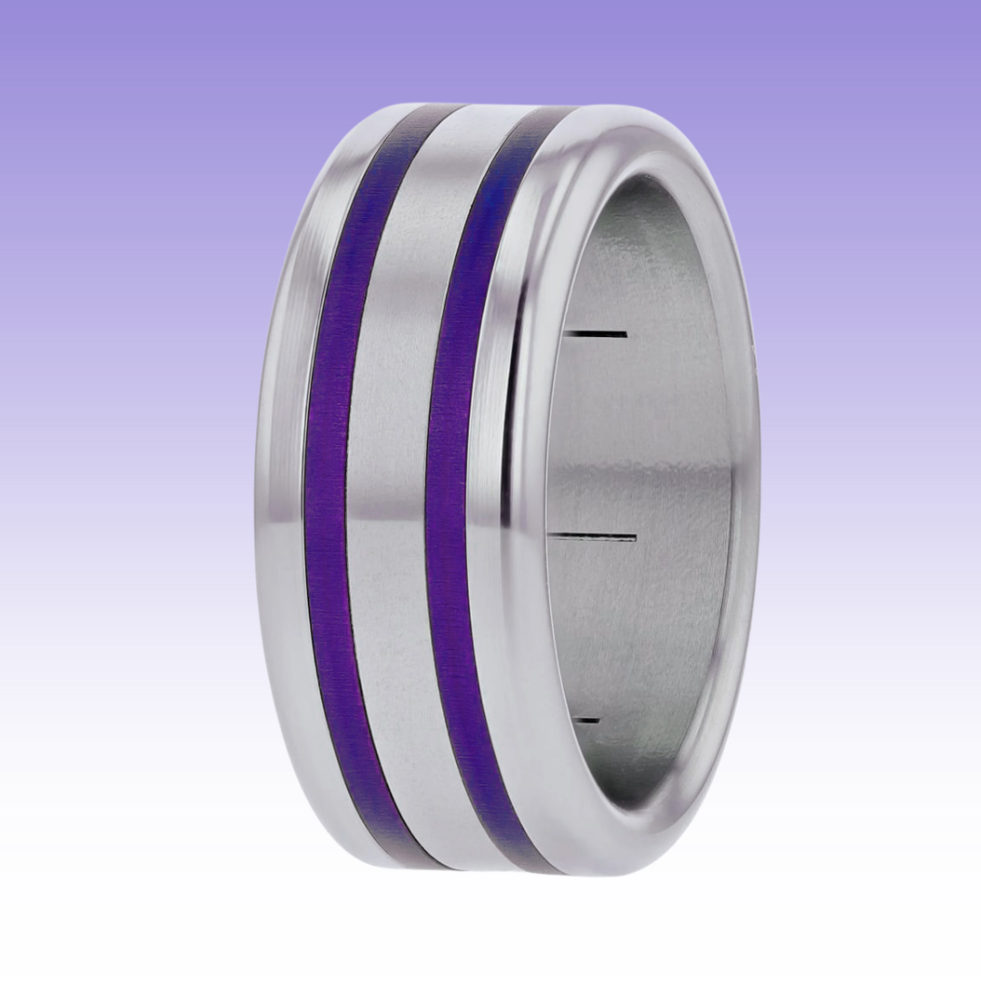 🌌 Set 2 Mini Addons aus violettblauem Aluminium, für den auwechselbaren mood Ring