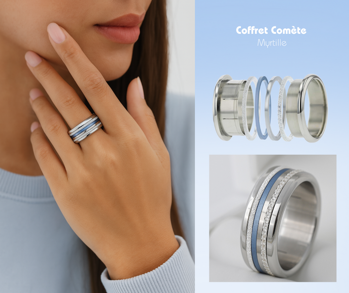 [Offre d'automne] Bague mood interchangeable "Astral mini" en argent 925 (9mm)