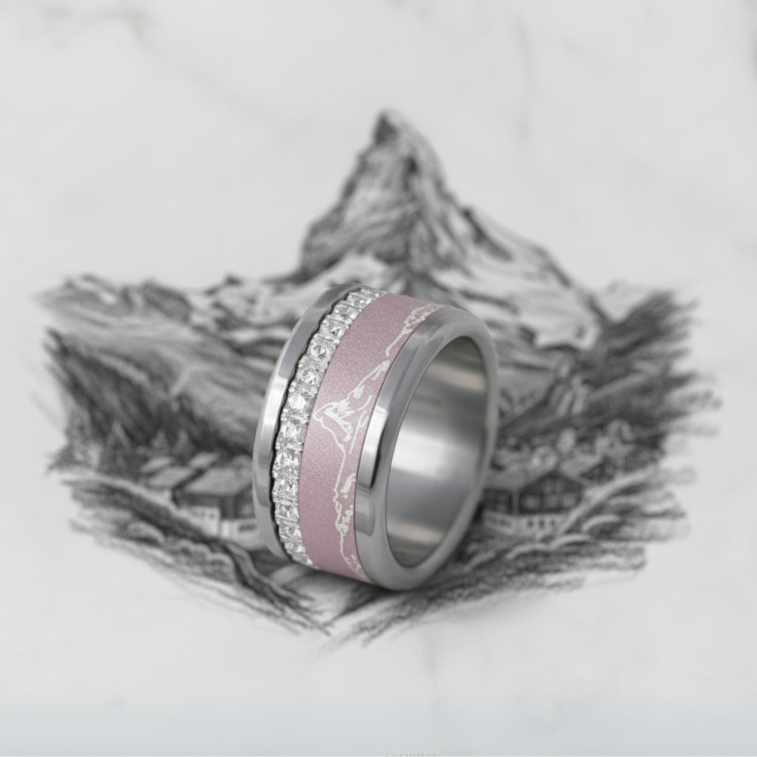 Bague mood "Grand Pic" avec 2 anneaux interchangeables en argent 925 & zircons