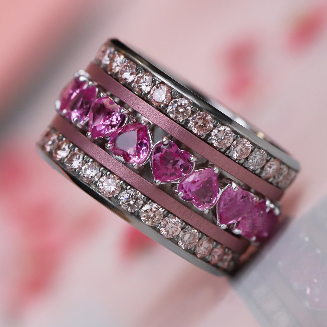 🎀 Pack de 2 minis en aluminium rose pastel,  pour bague mood interchangeable