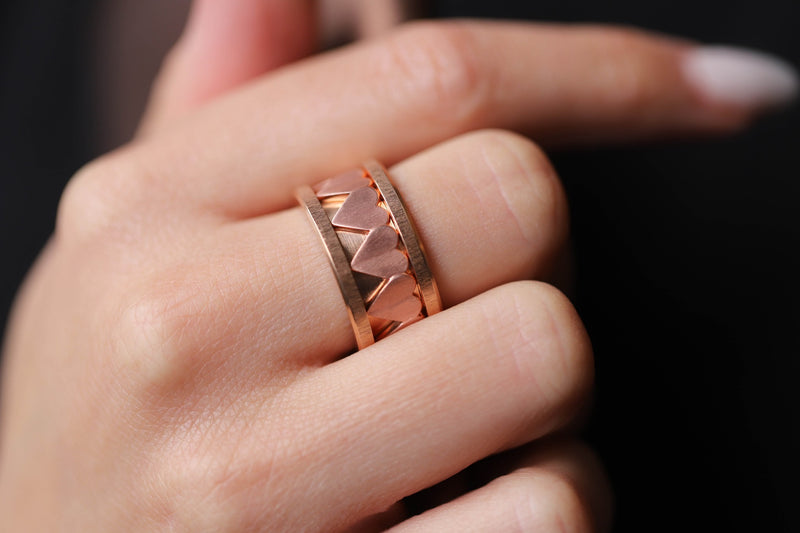 NEW GOLD Small rose gold squared wrinkled base (11MM)
