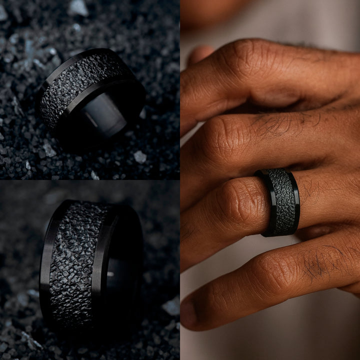 mood ring "Black Rock" in steel