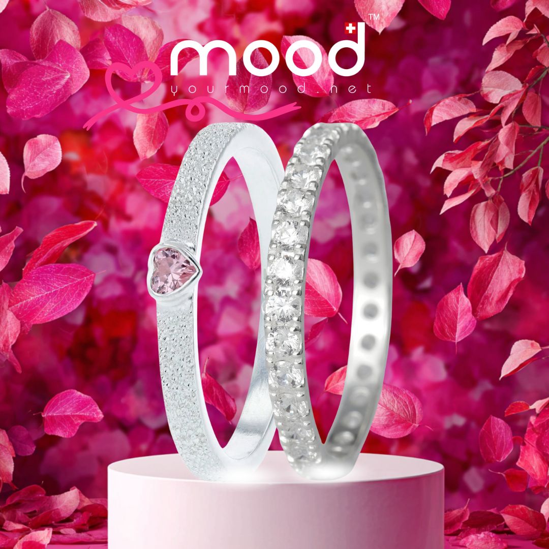  🎀  „Pink Oktober“-Set 2025: Authentische Aura & rosa Open Heart (2 Innenringe für deinen mood Ring)