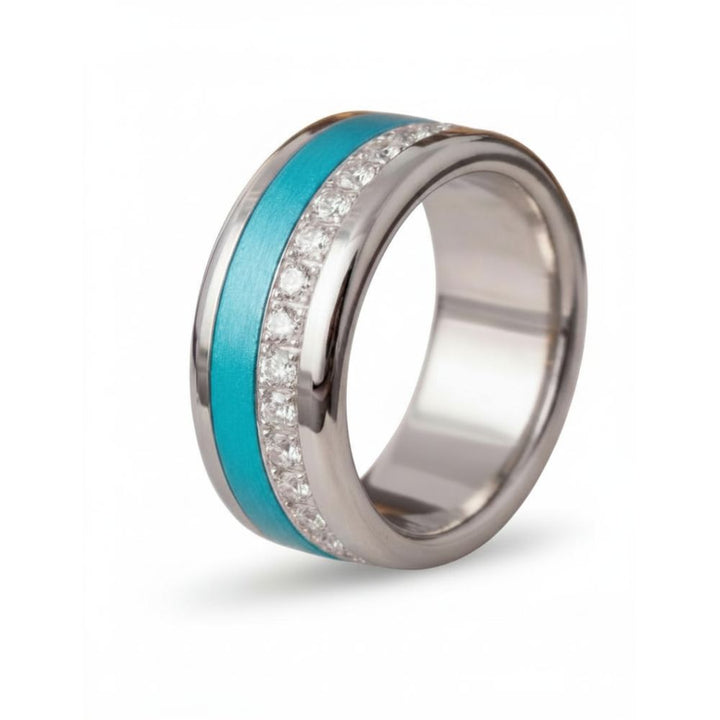Bague mood en argent 925 et zircons "Shiny Love" avec couleur interchangeable