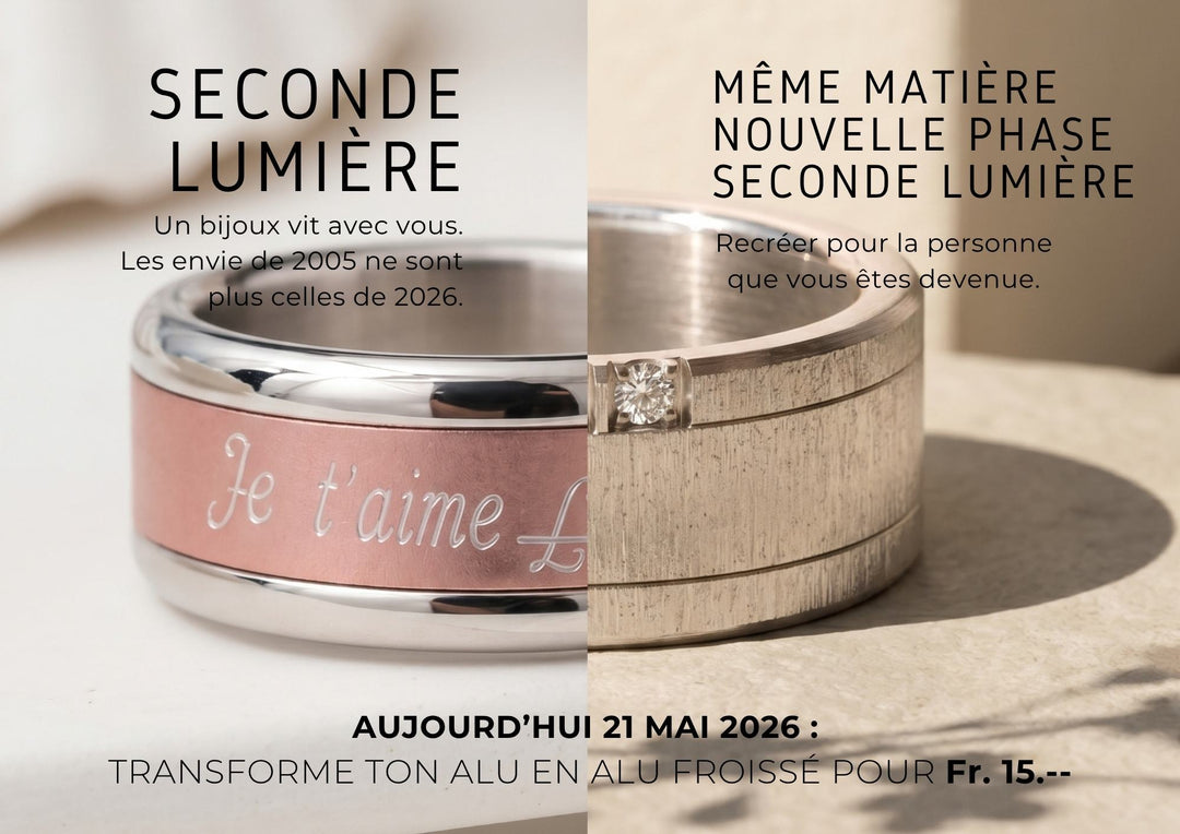 Anneau froissé mood porté au doigt — bijou émotionnel qui évolue avec toi, finition qui capte la lumière