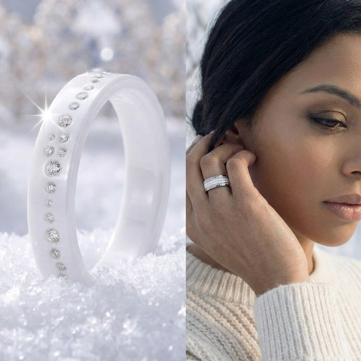 Innenring (2/3 Addon) "Sternenpfad" mit Zirkonia Steine besetzt für den auswechselbaren mood Ring