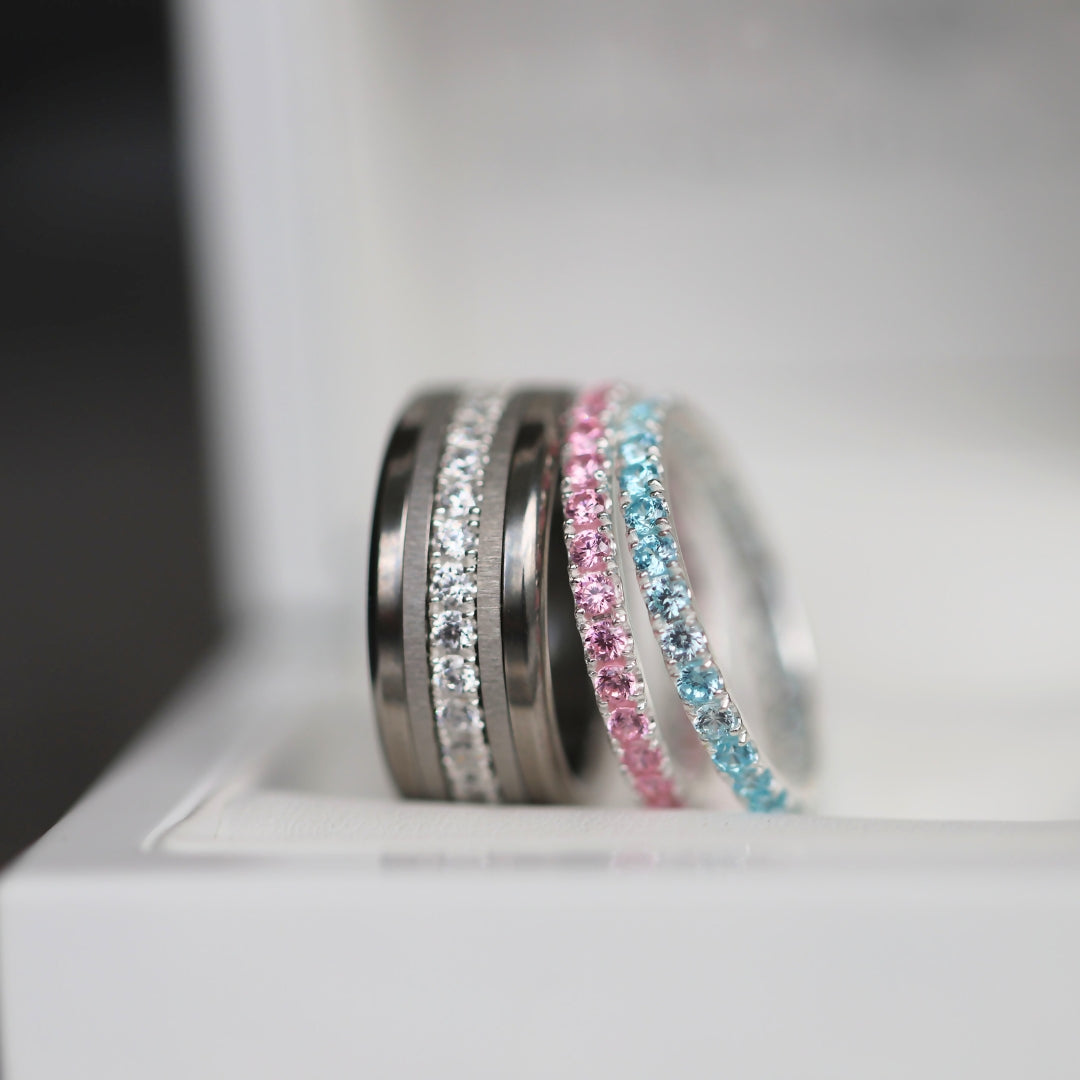 Auswechselbarer mood Ring "Sommererinnerung" aus 925er Silber und Zirkonia Steine [limitierte Auflage von 200 Stück]