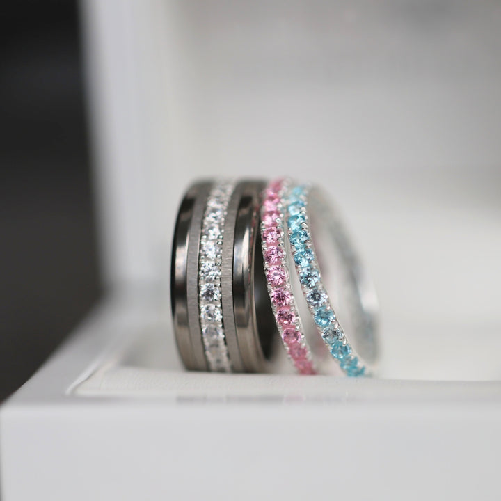 Auswechselbarer mood Ring "Sommererinnerung" aus 925er Silber und Zirkonia Steine [limitierte Auflage von 200 Stück]