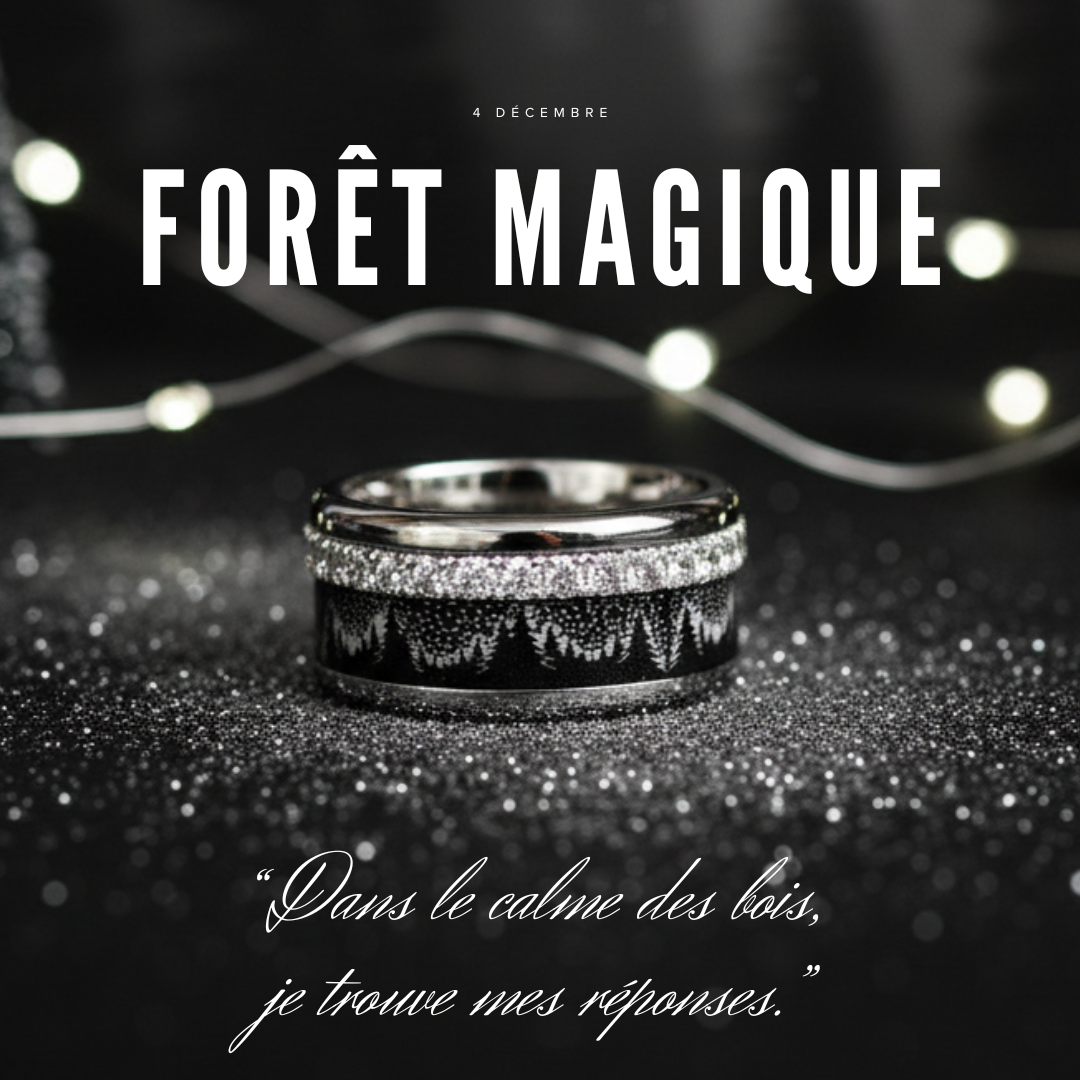 04 🎁 Innenring (Addon oder 2/3 Addon) "Zauberwald" aus schwarzem sandgestrahltem Polymer