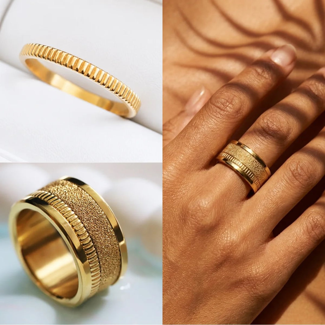 Anneau (medium) "Kaori Soleil" en argent poli pour bague mood interchangeable