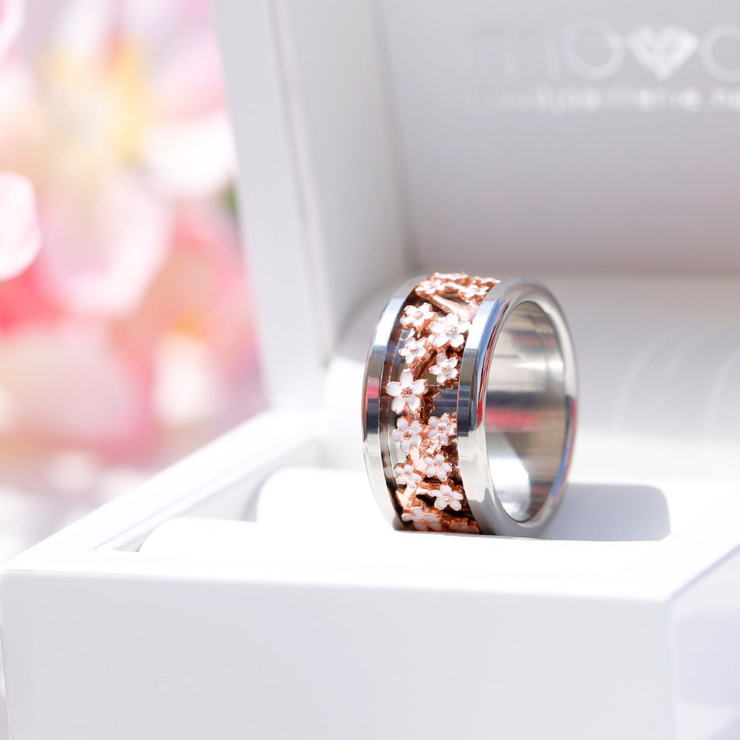 🌸 Bague mood "Nagoya" avec anneau en argent 925 interchangeable