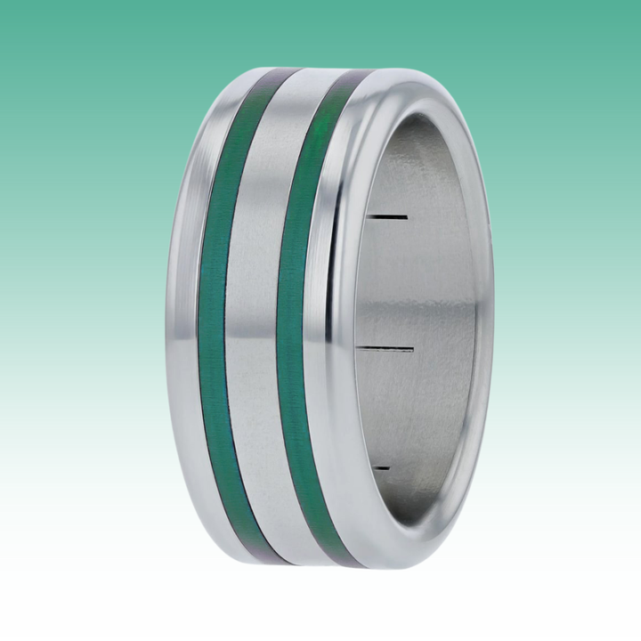 🌲  Set 2 Mini Addons aus smaragdgrünem Aluminium, für den auwechselbaren mood Ring