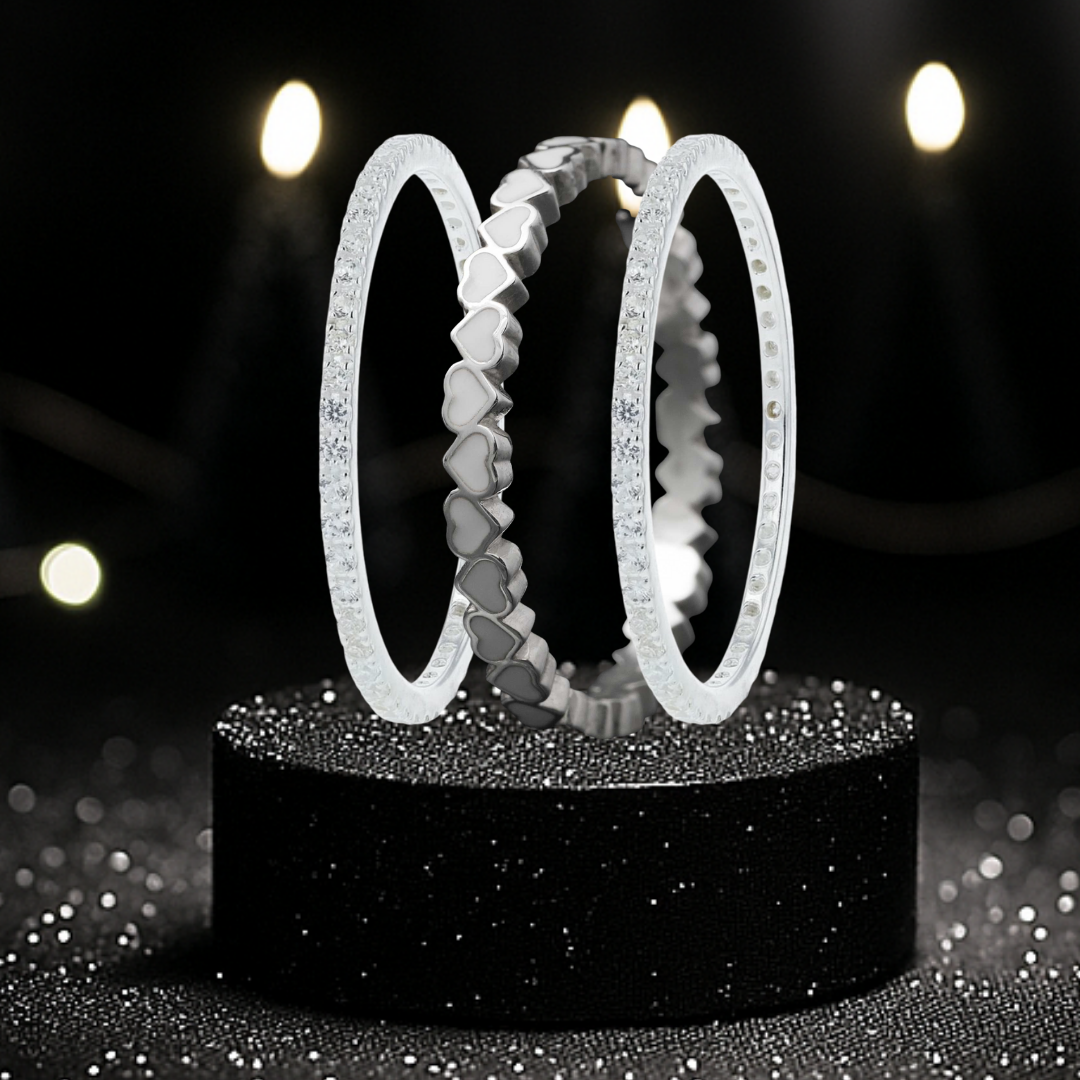 Pack coeurs purs & minis aura authentique  (3 anneaux pour bague mood)