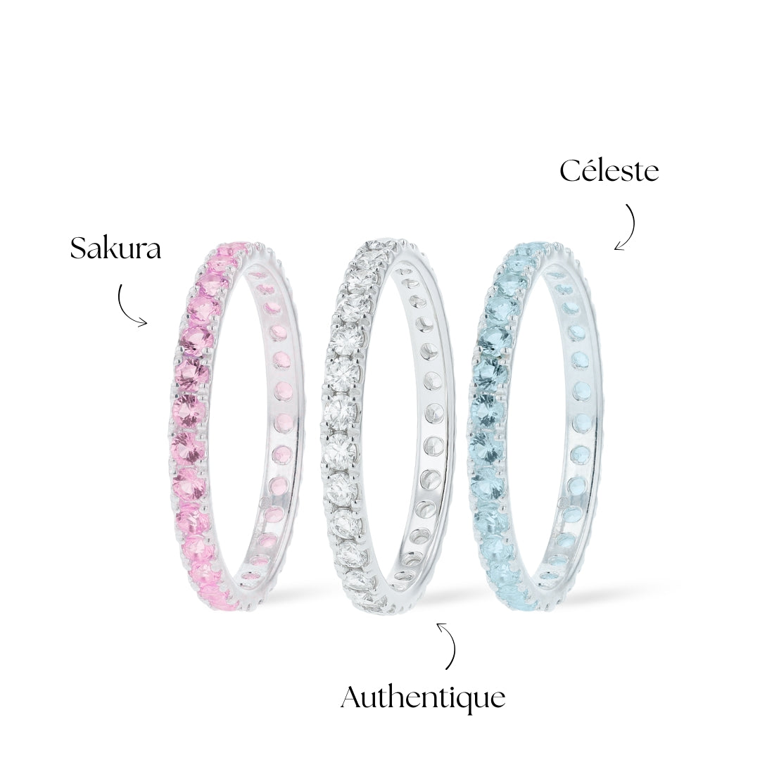 Auswechselbarer mood Ring "Sommererinnerung" aus 925er Silber und Zirkonia Steine [limitierte Auflage von 200 Stück]