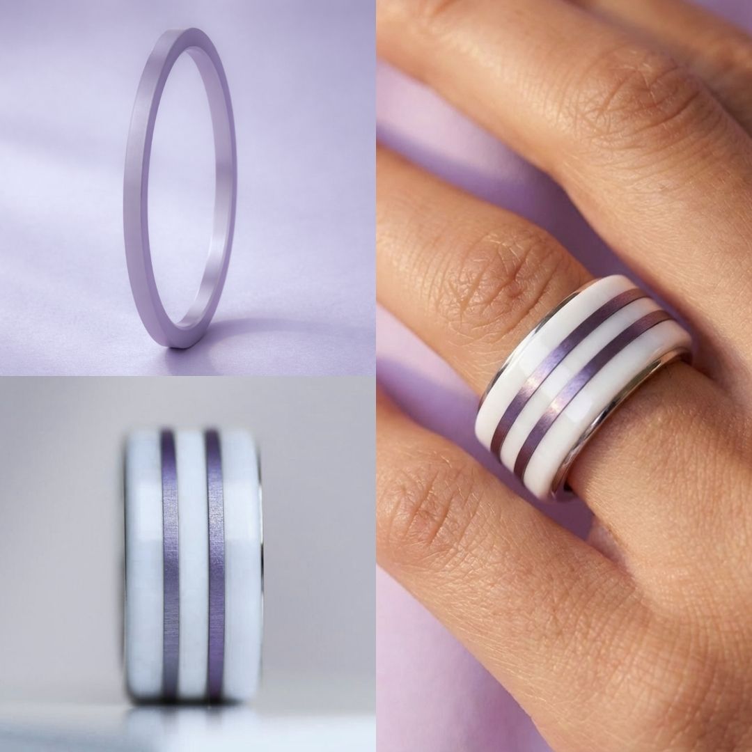 Mini(s) en aluminium Lilas Cashmere, pour bague mood interchangeable