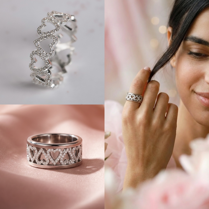 Anneau (addon) "Amour sincère" en argent 925 serti de zircons